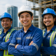 Filipino construction workers at a building site demonstrating the skills and professionalism valued by employers worldwide