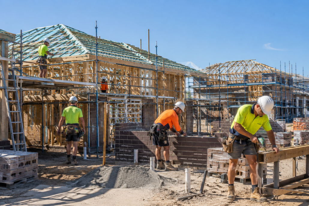 Residential construction site highlighting workforce shortages in Australia.